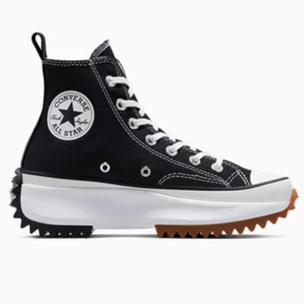 Converse Run Star Hike Canvas Platform - High Tops (Black & White)